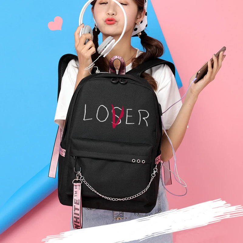 USB Charging Backpack for Teenage Girls College School Bag