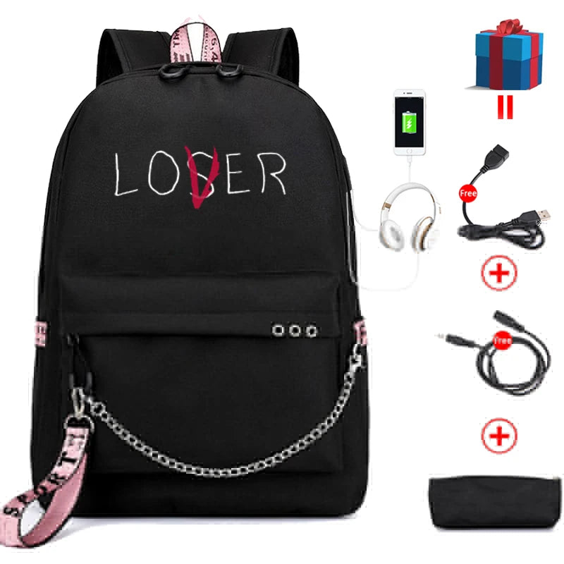 USB Charging Backpack for Teenage Girls College School Bag