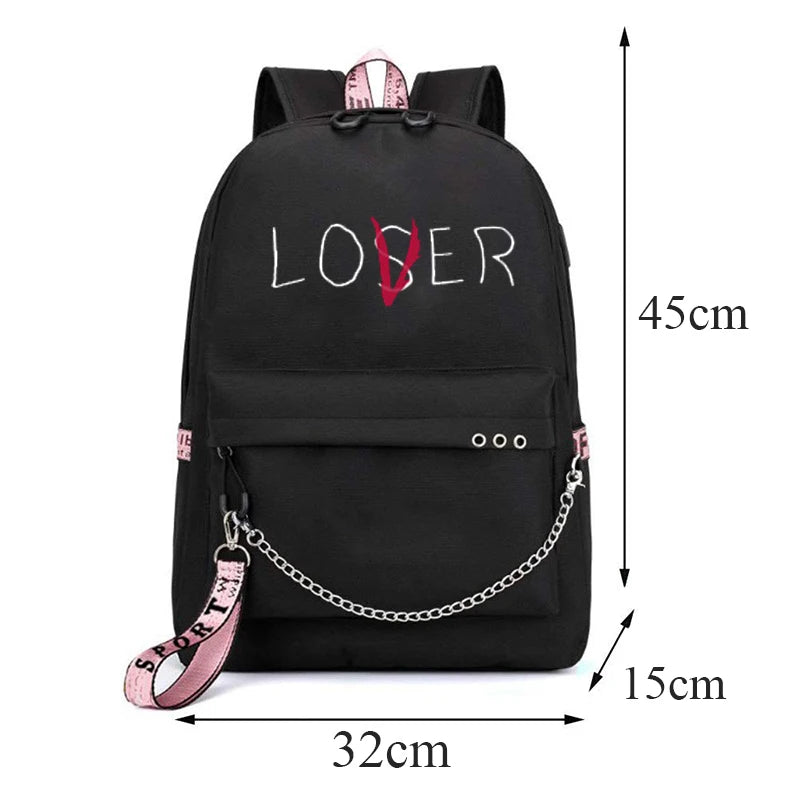 USB Charging Backpack for Teenage Girls College School Bag