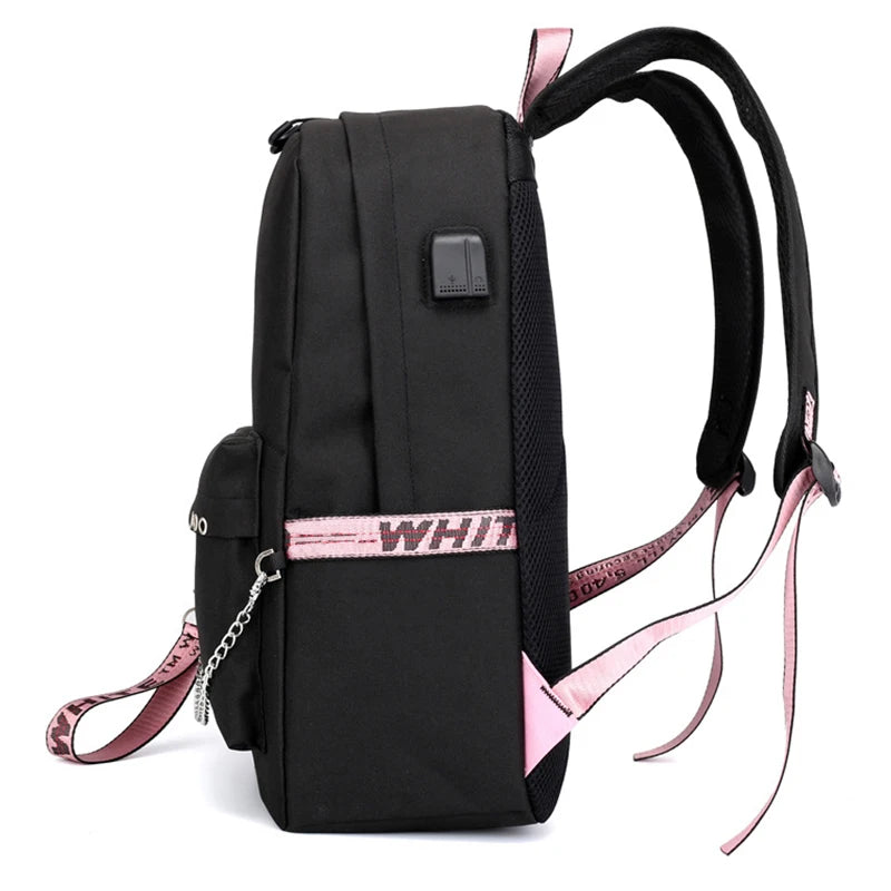 USB Charging Backpack for Teenage Girls College School Bag