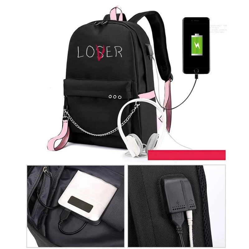 USB Charging Backpack for Teenage Girls College School Bag