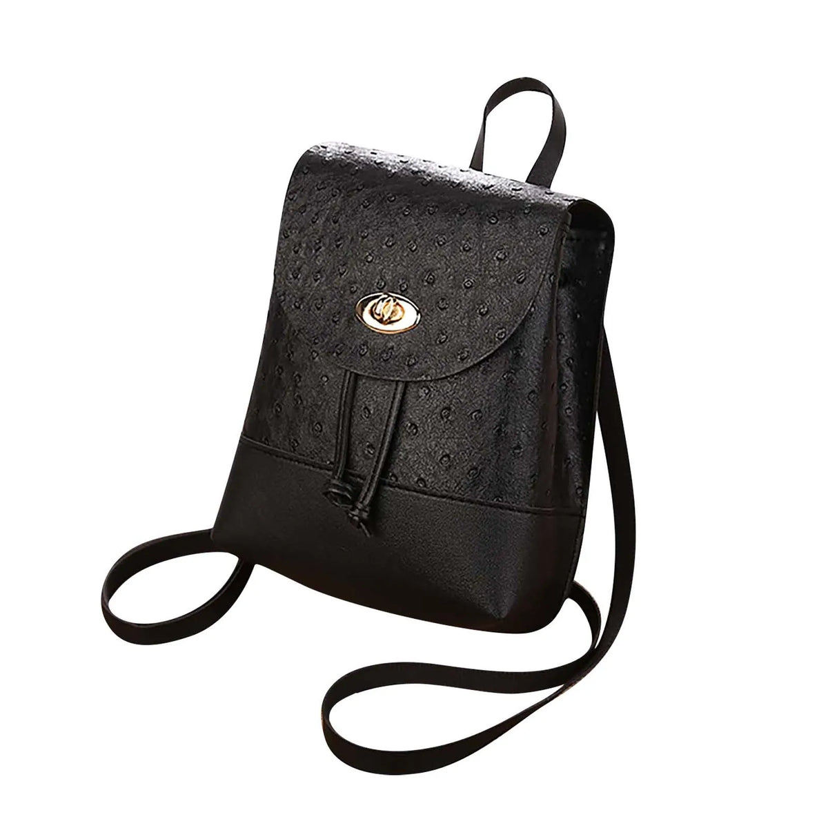 Convertible Anti-theft Small Backpack with Flap Drawstring