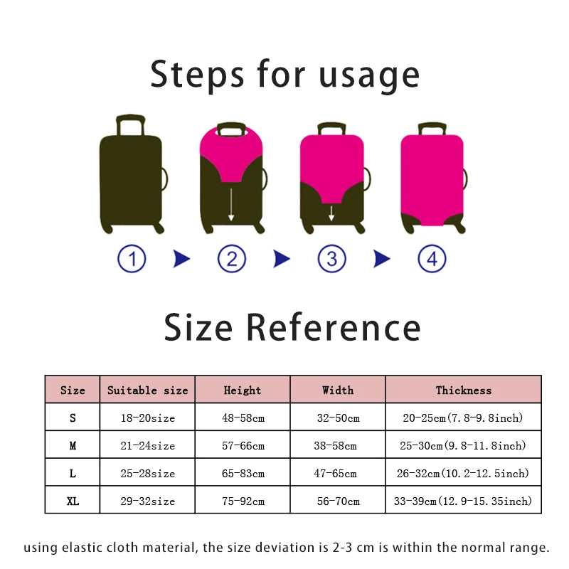 Letter Print Protective Luggage Cover for 18-32 Inch Suitcase