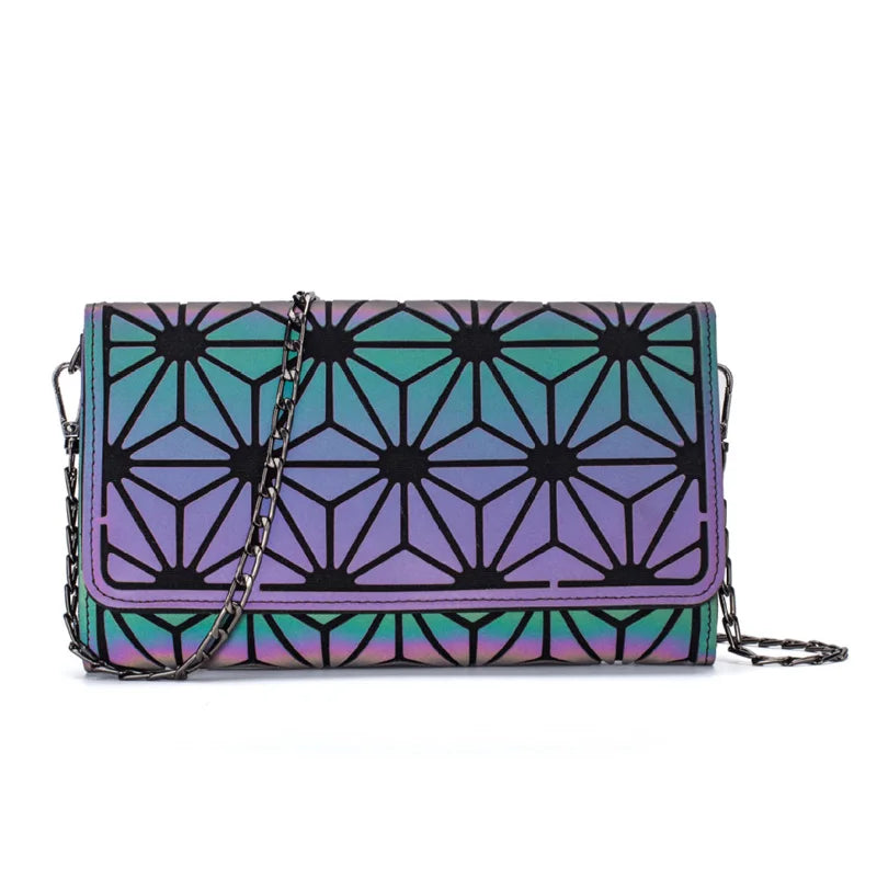 Geometric Evening Clutch Bag Chain Crossbody Shoulder Bag Handbag