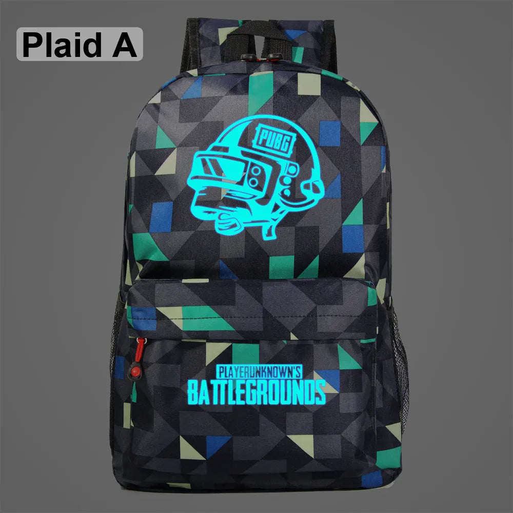Luminous PUBG Helmets School Bag for Children