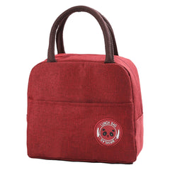 Insulated Canvas Cooler Lunch Bag Bento Pouch for Kids Food Thermal Handbag