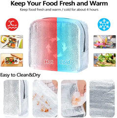 Insulated Lunch Bag Cooler for Women Text Print Handbag