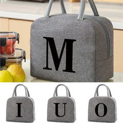 Letter Print Portable Lunch Bag Cooler Tote Insulated Box