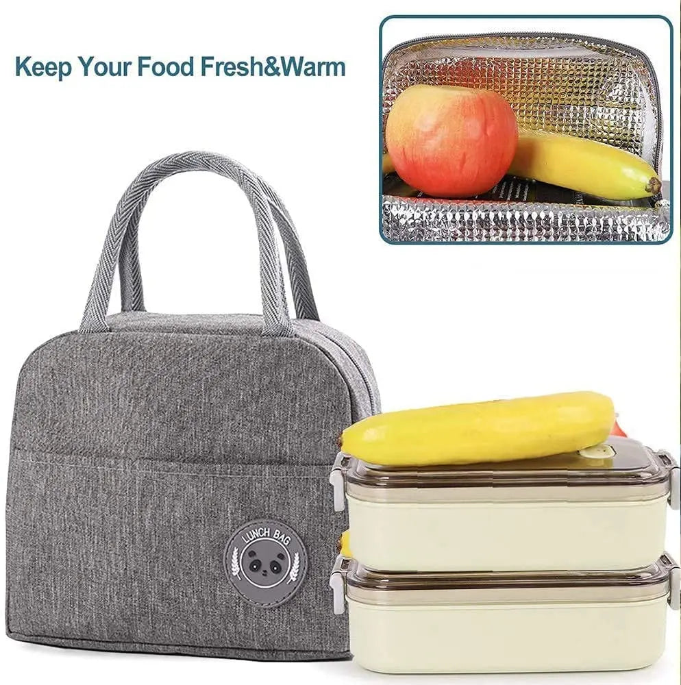 Letter Print Portable Lunch Bag Cooler Tote Insulated Box