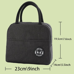 Daisy Print Lunch Bag Cooler Tote Portable Insulated Zipper Thermal Canvas Bag