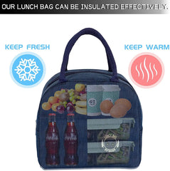 Bear Print Thermal Lunch Bag Insulated Portable Food Storage Tote