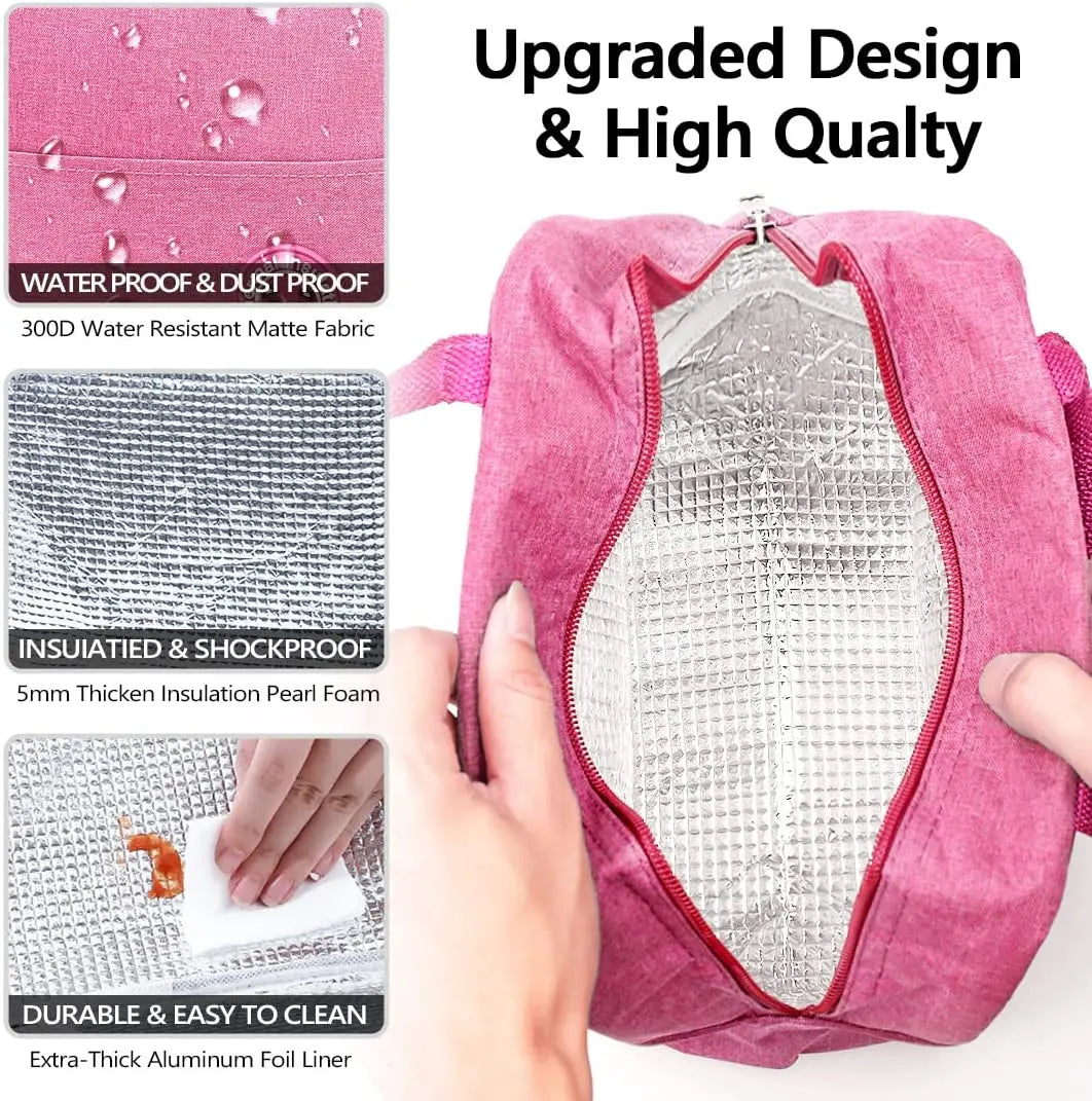 Canvas Lunch Bag Women Insulated Thermal Organizer Waterproof Cooler Tote