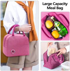 Insulated Lunch Bag Organizer Children Women Picnic Portable Canvas Handbag