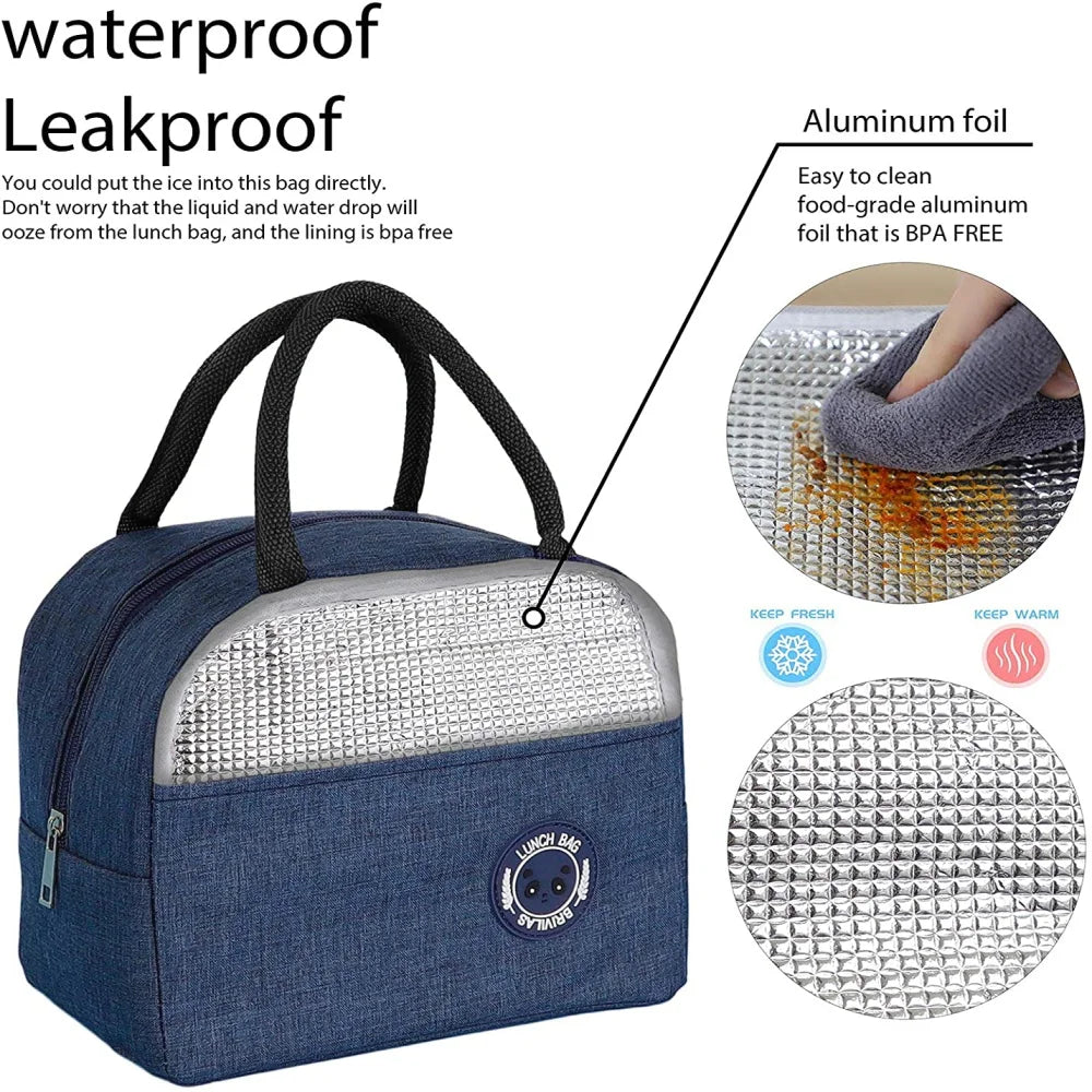 Dog Pattern Lunch Bag Insulated Cooler Tote Unisex Handbag