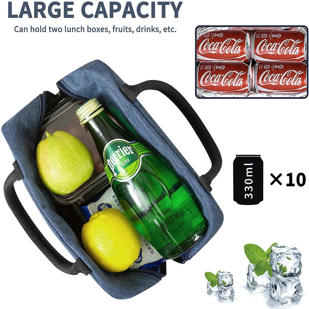 Dog Pattern Lunch Bag Insulated Cooler Tote Unisex Handbag