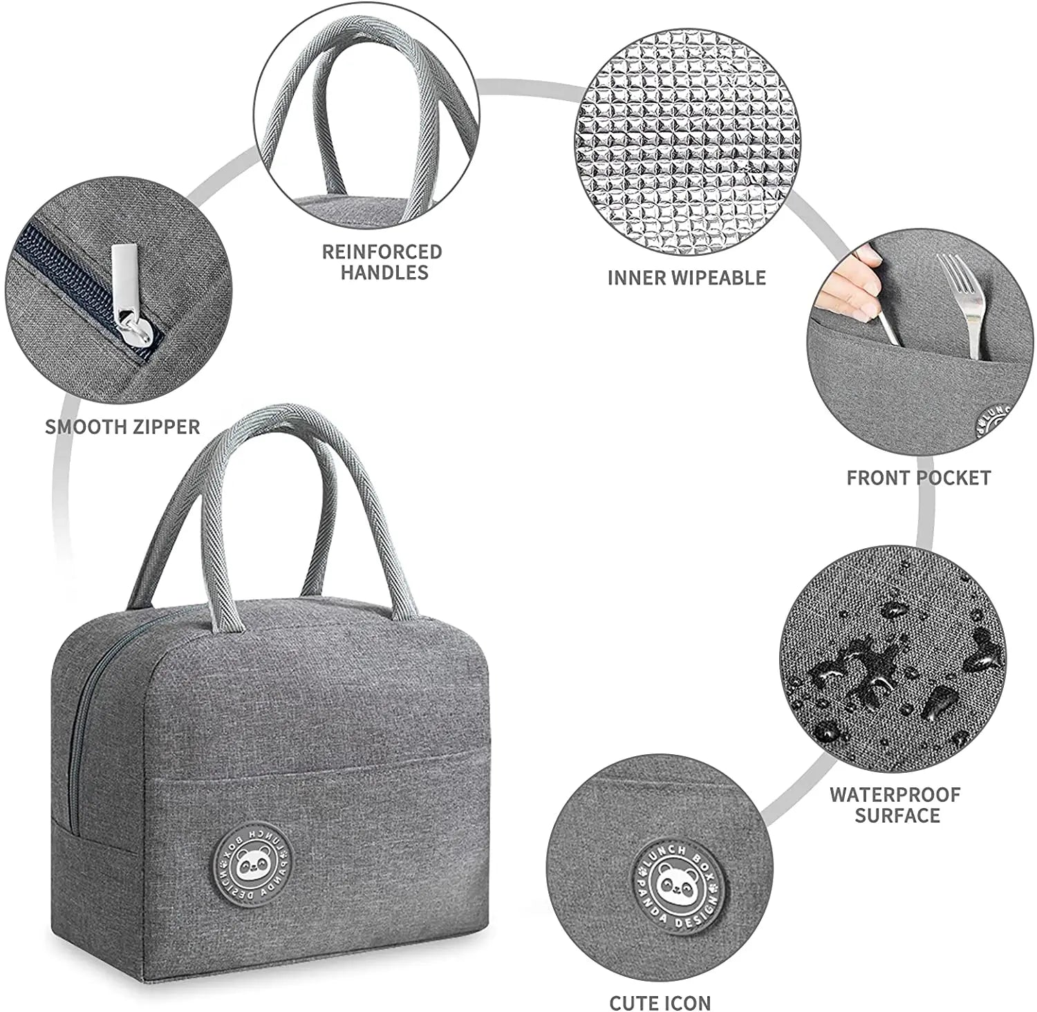 Lunch Bag Ladies Insulated Cooler Bags Food Thermal Lunch Box for Women's Kids