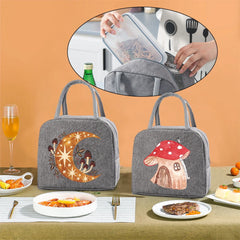 Mushroom Print Insulated Lunch Bag for Women and Kids