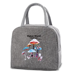 Mushroom Print Insulated Lunch Bag for Women and Kids