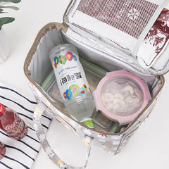 Portable Insulated Canvas Lunch Bag for Women Kid