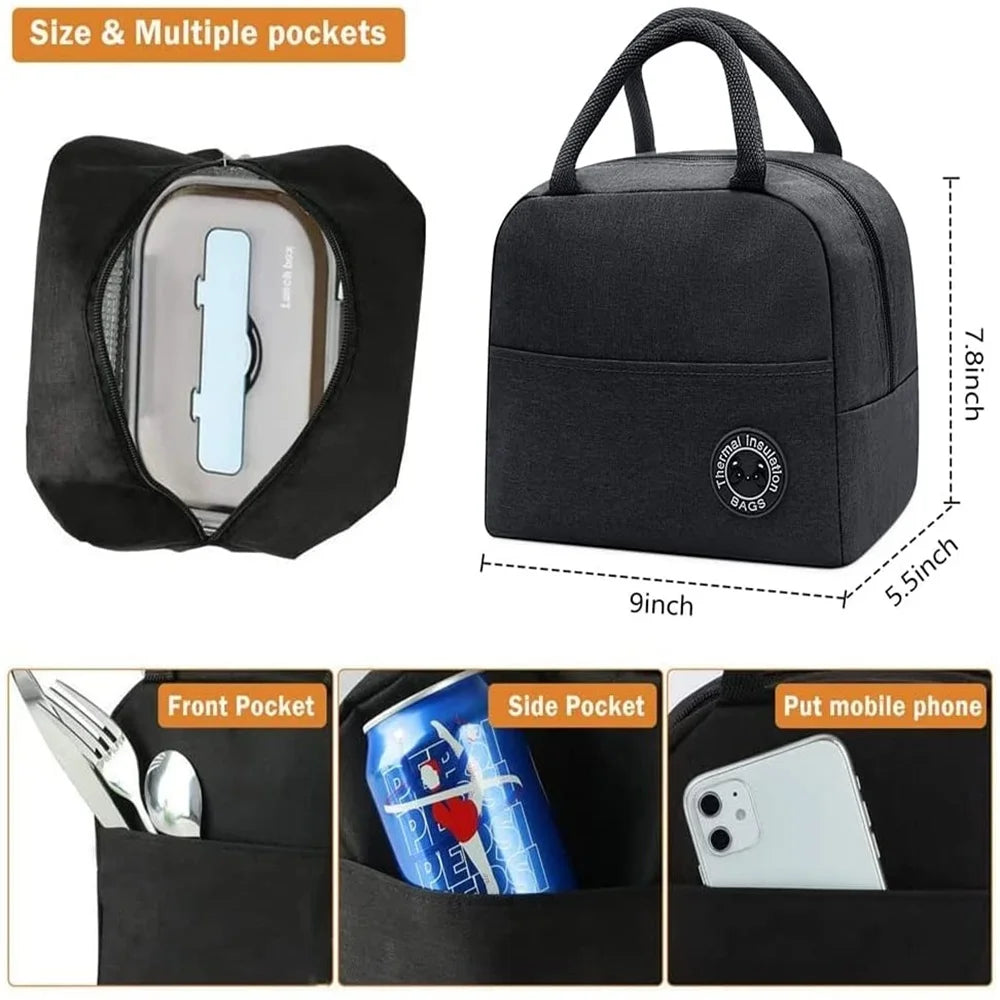 Insulated Cooler Lunch Bag for Women Kids School Picnic Dinner Thermal Portable