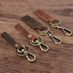 Vintage Leather Key Holder Chain Key Wallet Ring Collector Housekeeper Pocket