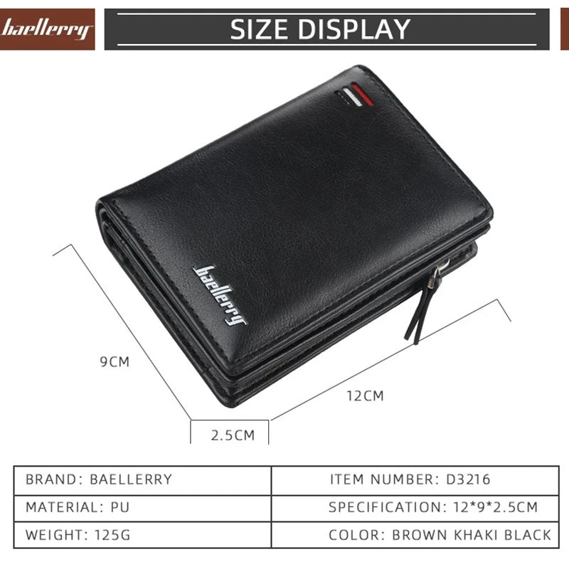 Men Leather Wallet Male Clutch Money Bag Carteira