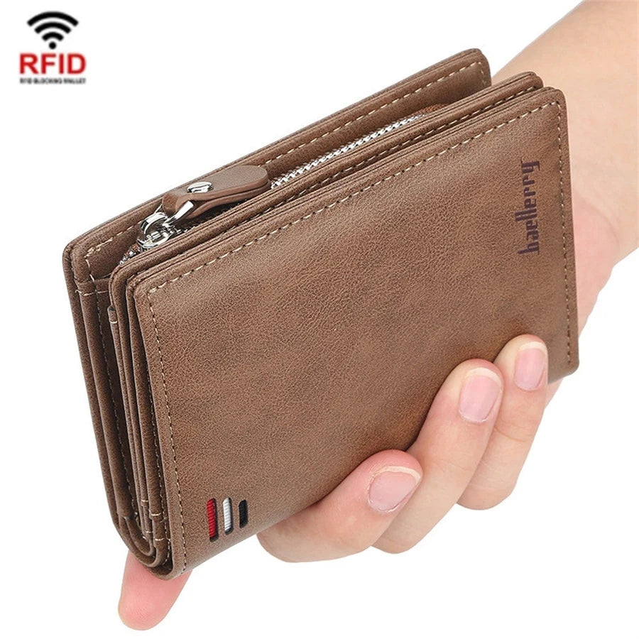 Men Leather Wallet Male Clutch Money Bag Carteira