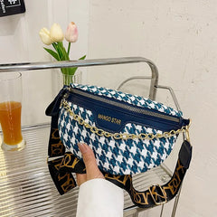 Women's Chain Chest Waist Bag Sling Crossbody Bag