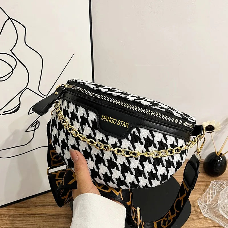 Women's Chain Chest Waist Bag Sling Crossbody Bag