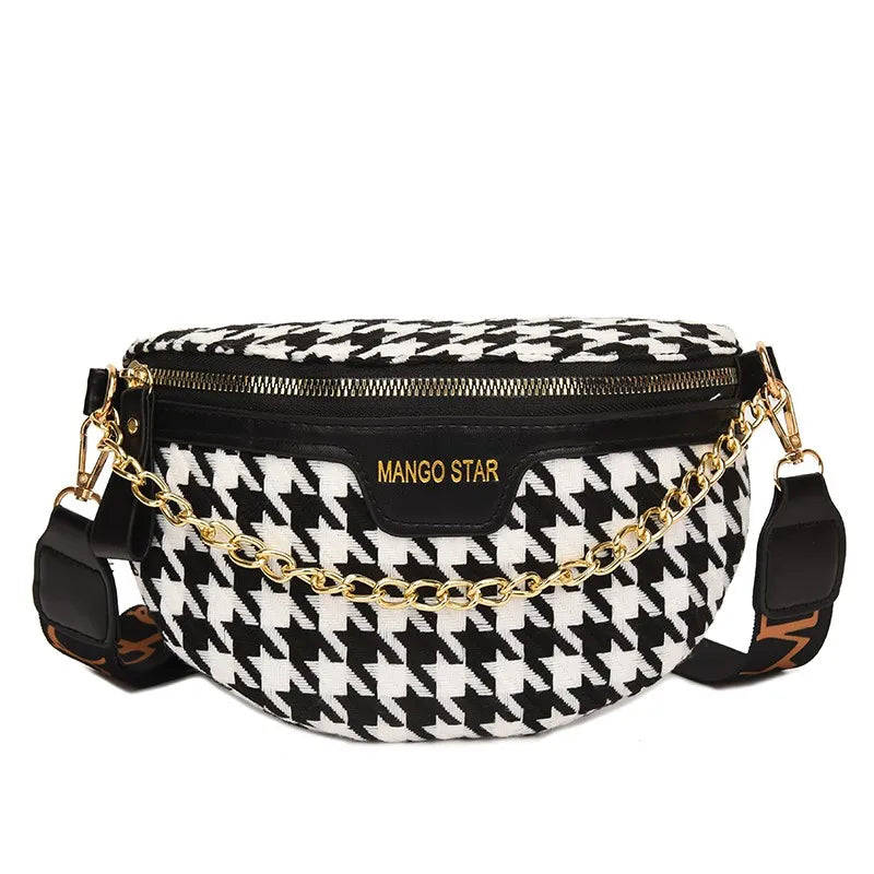 Women's Chain Chest Waist Bag Sling Crossbody Bag