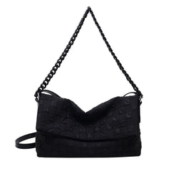 Canvas Chain Shoulder Bag Fold Women Handbag Green Tote Bag