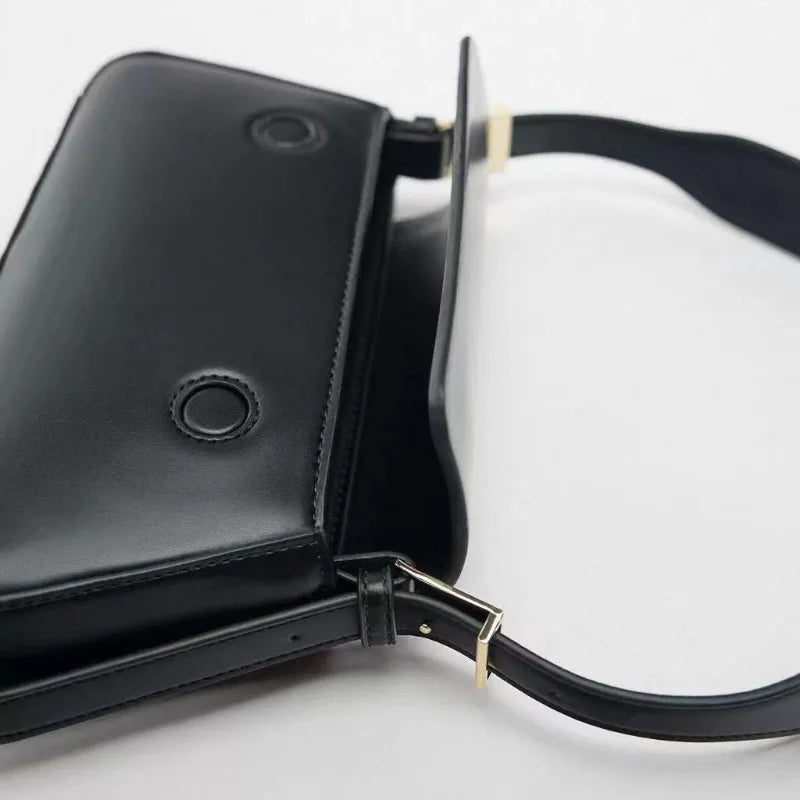 Women's Bright Leather Shoulder Bag Vintage Style