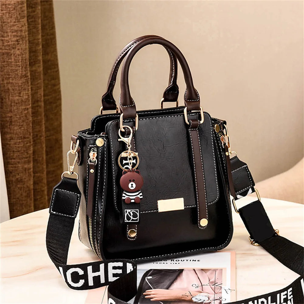 Crossbody Messenger Bag Women's PU Leather Tote Shoulder Handbag