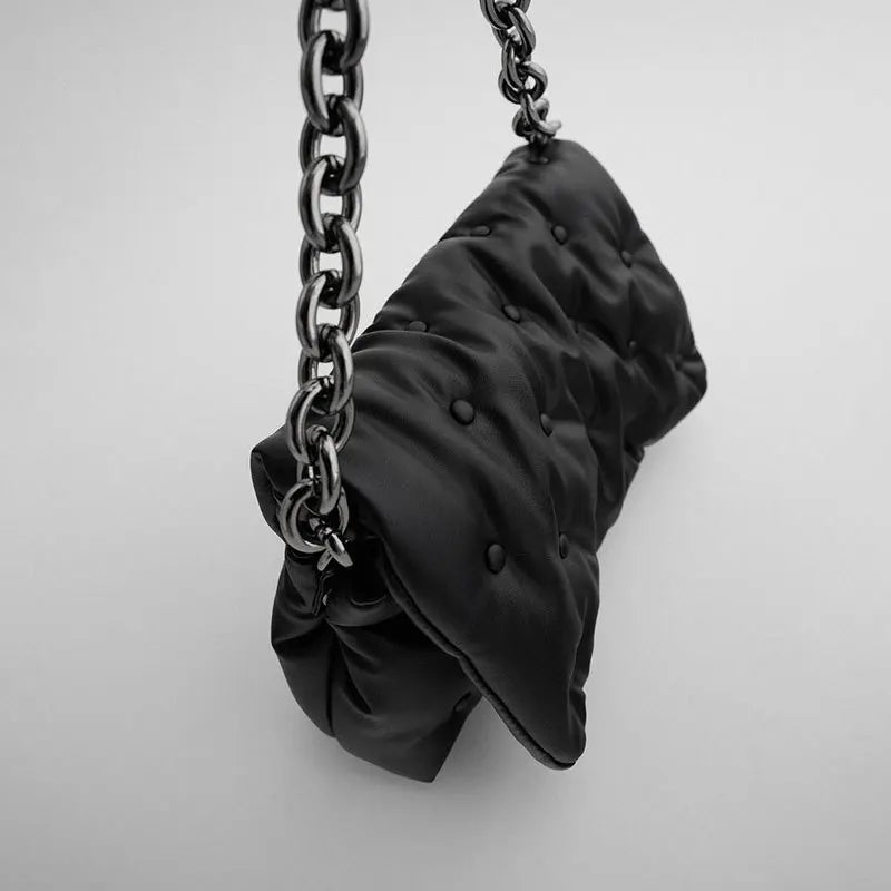 Vintage Denim Chain Shoulder Bag Large Capacity Handbag