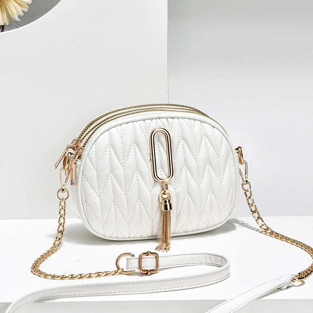 Evening Bag Women's Handbag Chain Tassel Female Tote Bags Crossbody PU Leather W