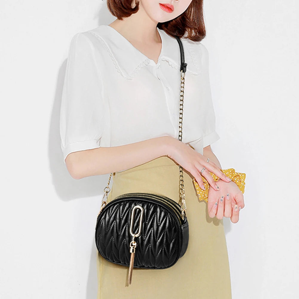 Evening Bag Women's Handbag Chain Tassel Female Tote Bags Crossbody PU Leather W