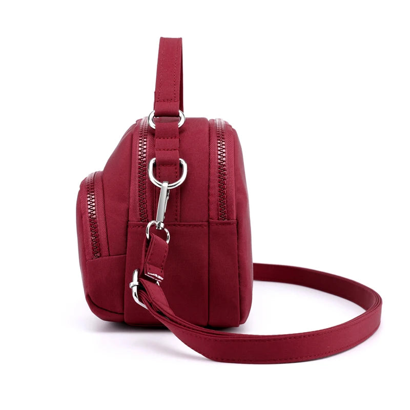 Flower Shoulder Bag Women Small Nylon Tote Top-handle Crossbody Bag