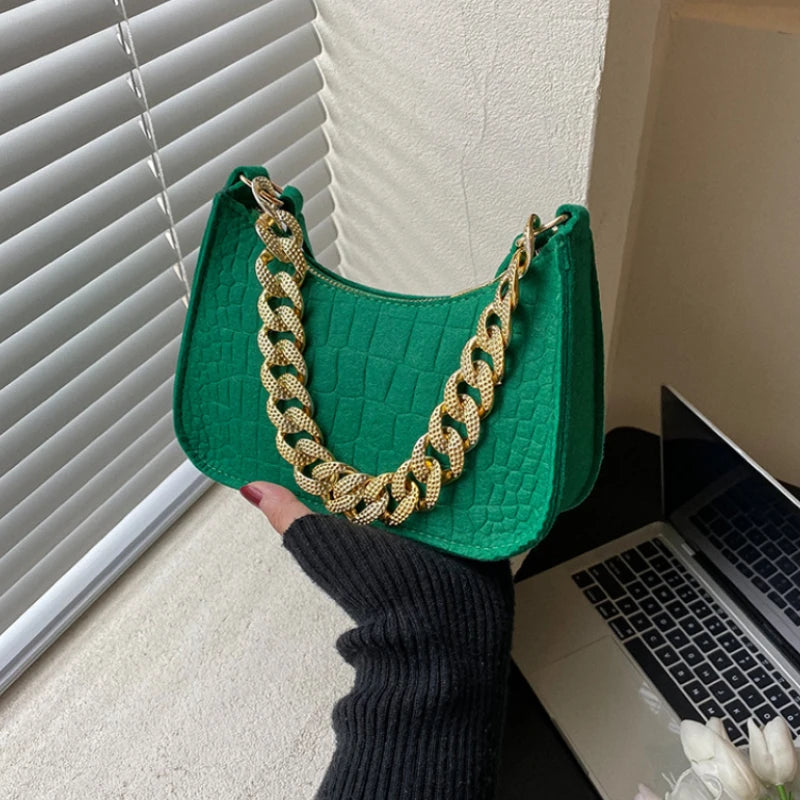 Metal Chain Shoulder Bag Women Diamond Clutch Bags