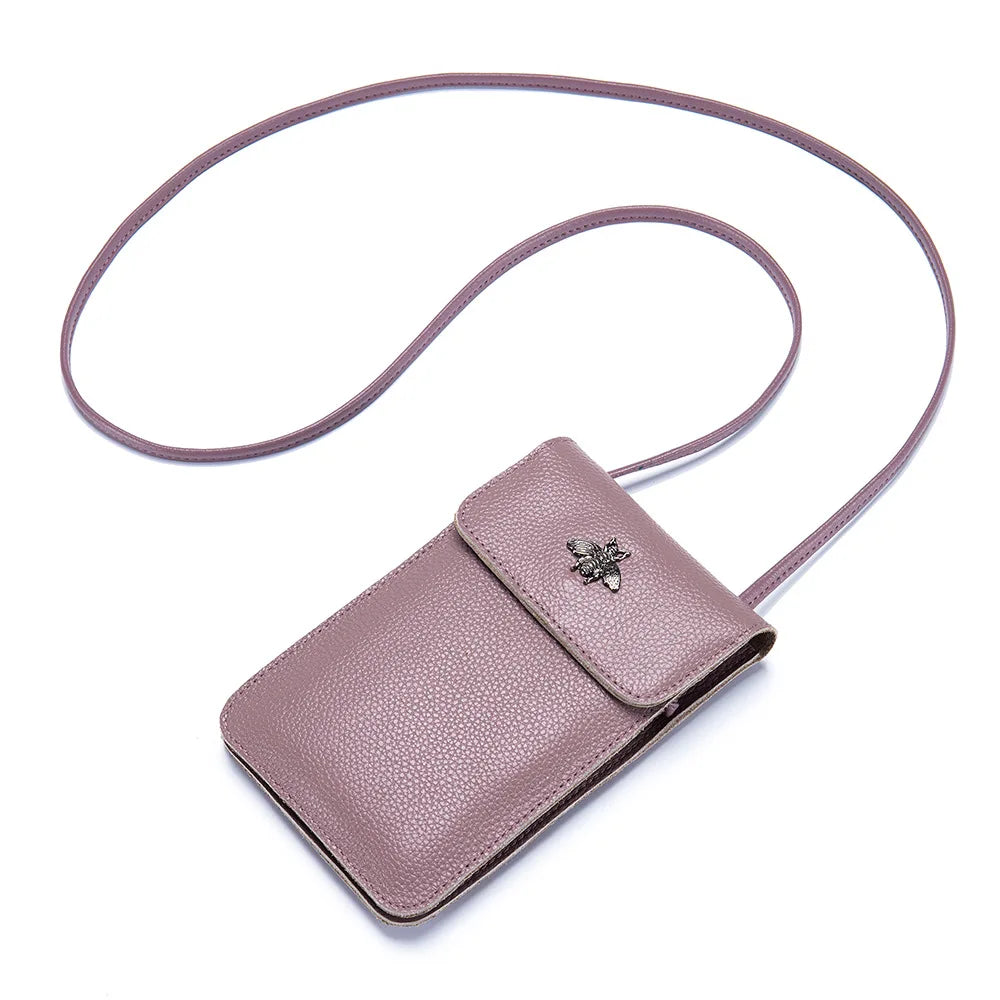 Lady Phone Bag Transparent Touch Screen Long Wallet Leather Women Crossbody Bag