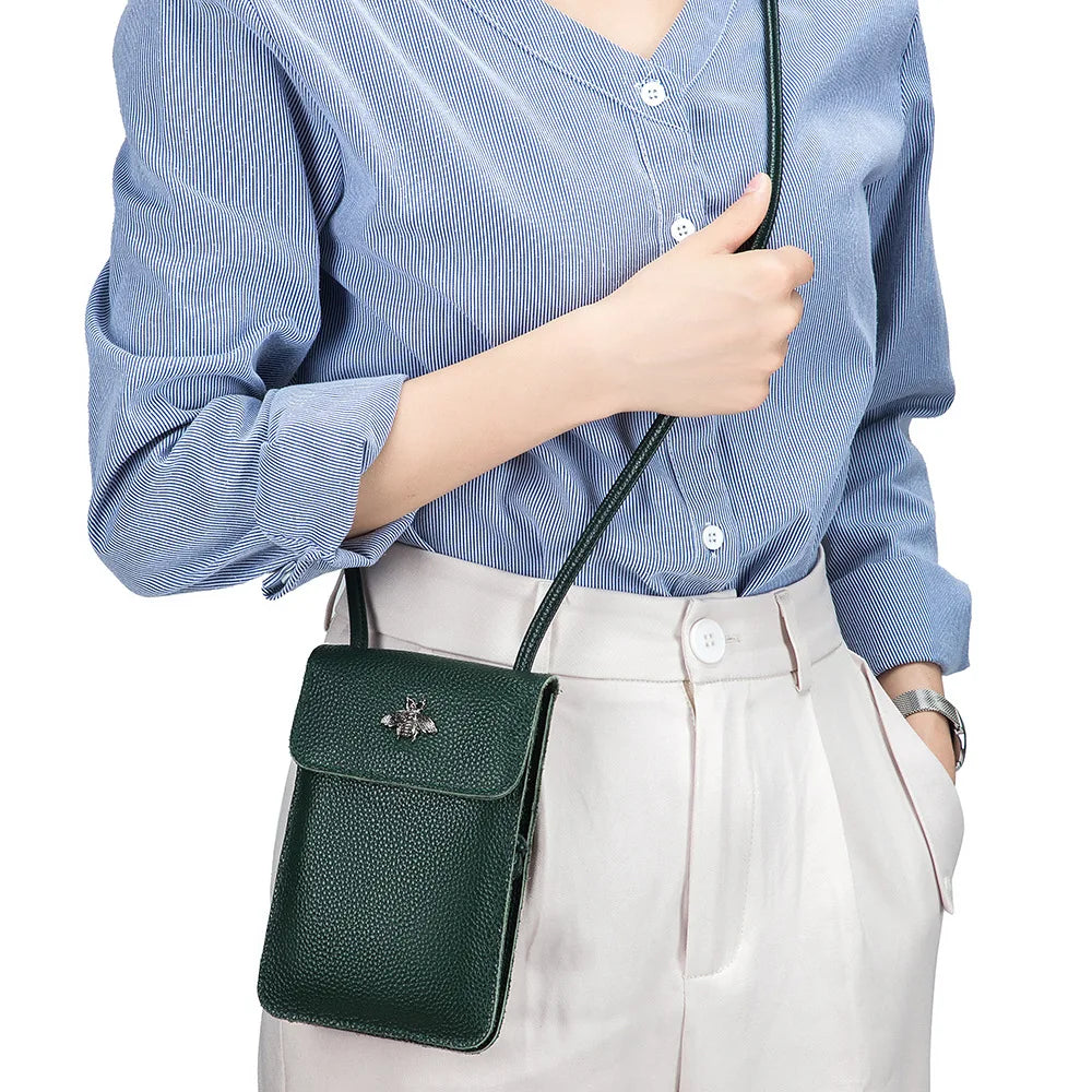 Lady Phone Bag Transparent Touch Screen Long Wallet Leather Women Crossbody Bag