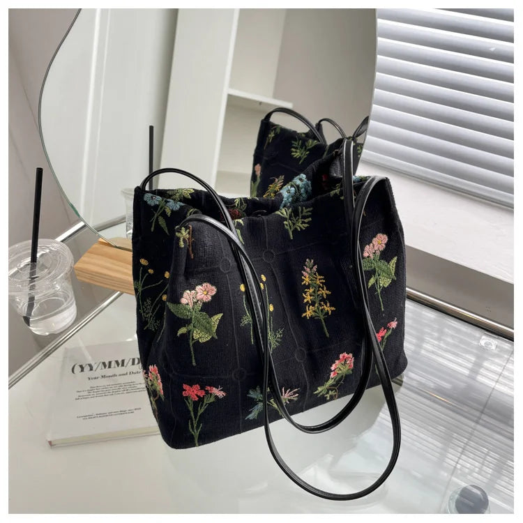 Large Flowers Tote Bag Women's Handbag