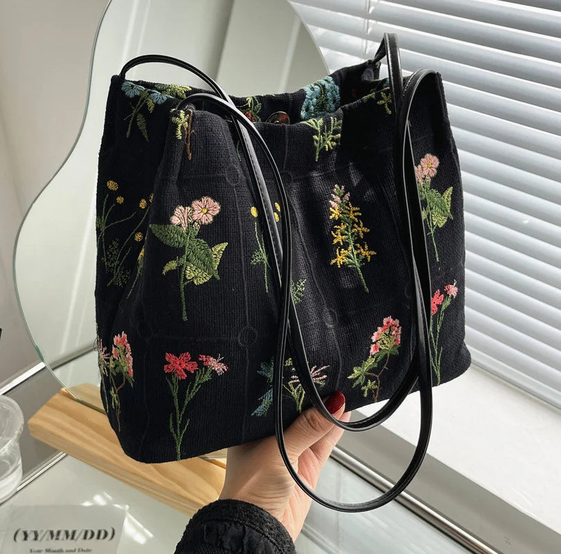 Large Flowers Tote Bag Women's Handbag