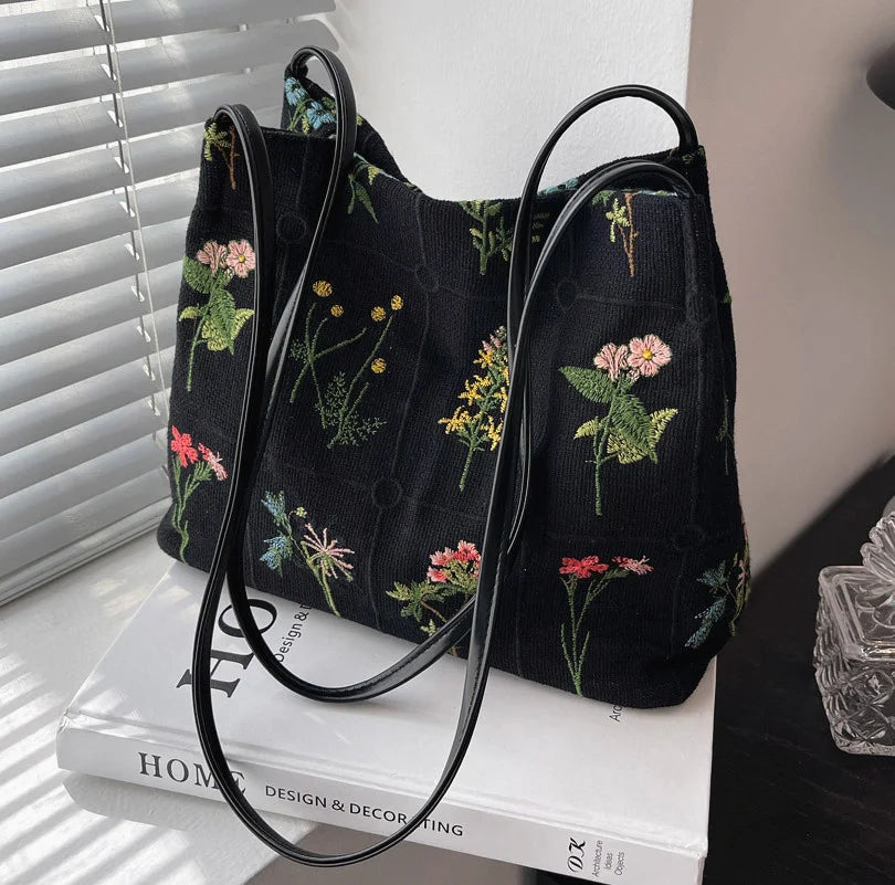 Large Flowers Tote Bag Women's Handbag
