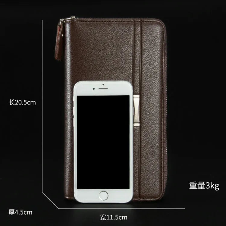 Men's Leather Clutch Wallet with Handy Phone Bags