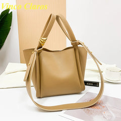 Barrel-shaped Classic Shoulder Bags PU Leather Tote Sac