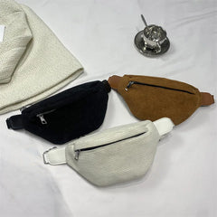 Corduroy Fanny Pack Female Chest Bags Belt Bag Women's