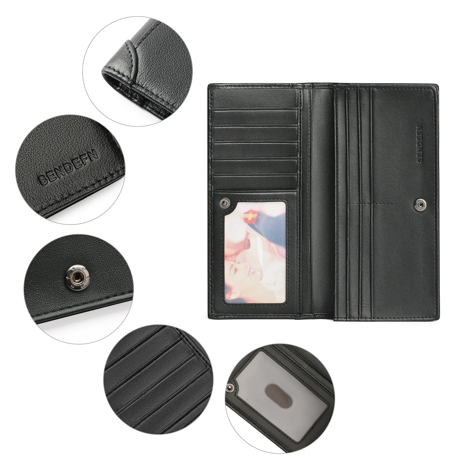 Top Men Leather Wallets Purse Clutch Money Bag