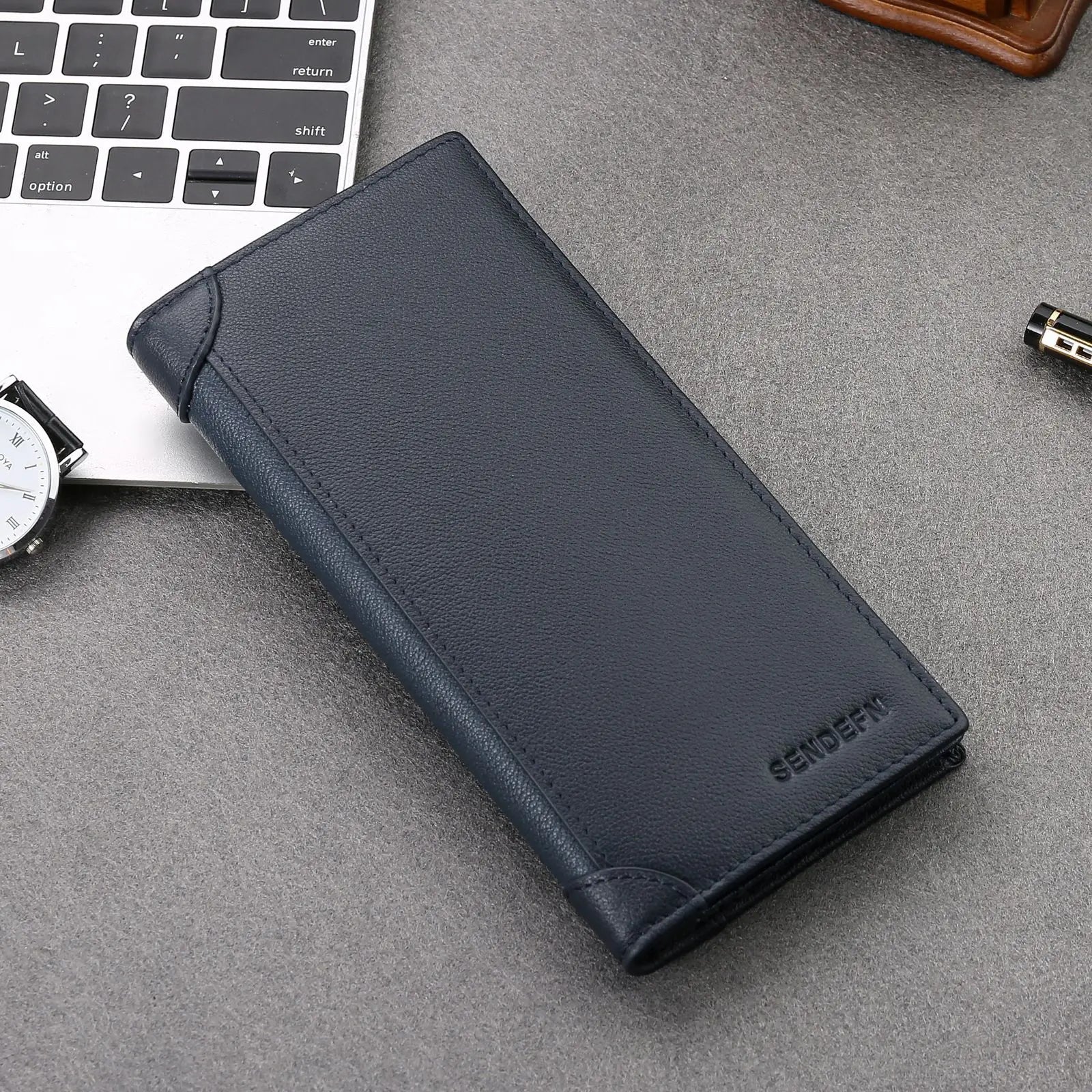 Top Men Leather Wallets Purse Clutch Money Bag