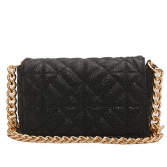 Silver Leather Chain Shoulder Bag for Women