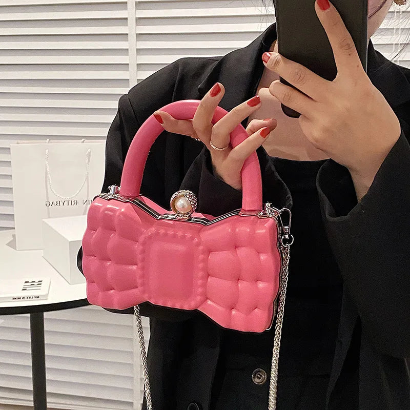 Women Handbag Bow-knot Crossbody Bag Purses Leather Mini Shoulder Bag